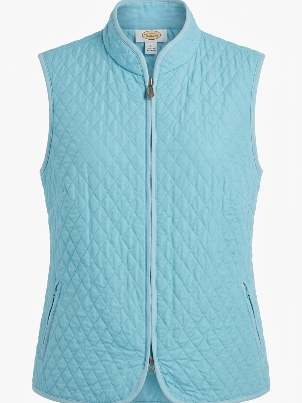 Talbots Light Blue Quilted Zip Vest